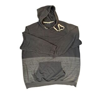Kingsize Hoodie Mens Big 3X Gray Fair Isle Pullover Aztec Y2K Kangaroo Pocket